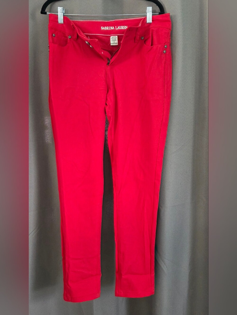 Sabrina Lauren Women’s Slim Cropped Jeans in Bright Red